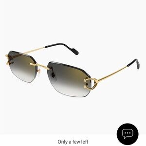 Cartier Gold and Black Men's Sunglasses